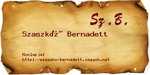 Szaszkó Bernadett névjegykártya