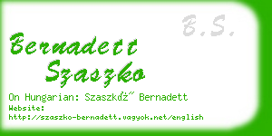 bernadett szaszko business card